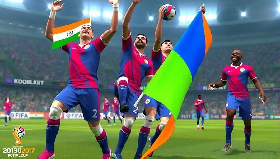FIFA WC India Victory March gameplay showing Indian team celebrating World Cup victory